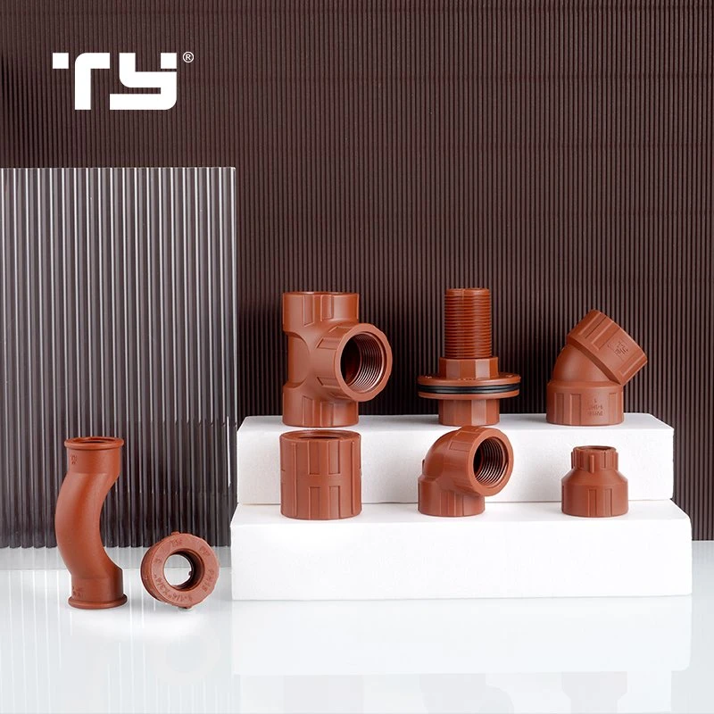 All Size Brown Colors Pph Tube Pipe 1/2 3/4 Inch Pph Pipe Fitting