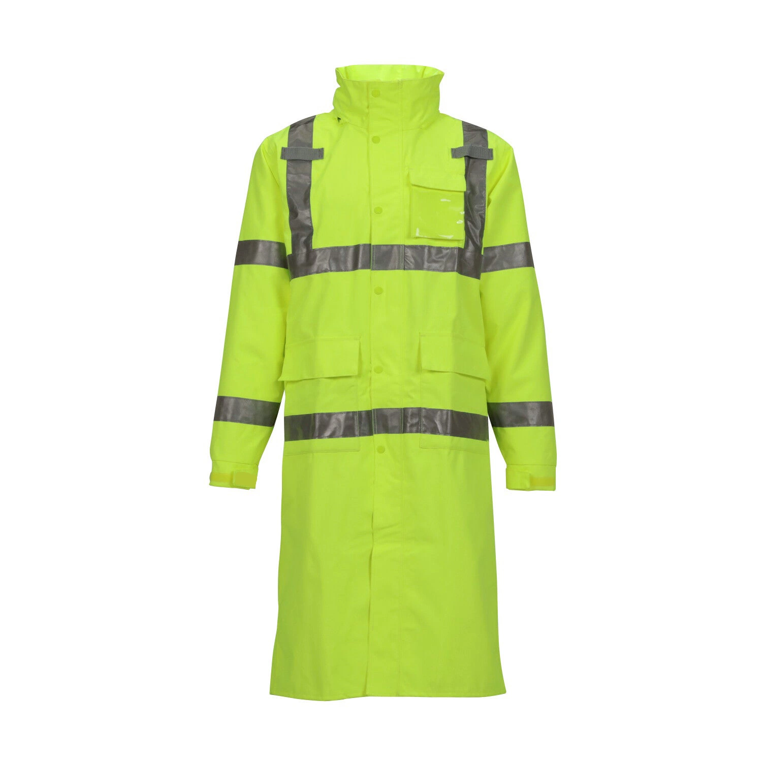 Safety Polyurethane Polyester Raincoat High Visibility Breathability Work Wear