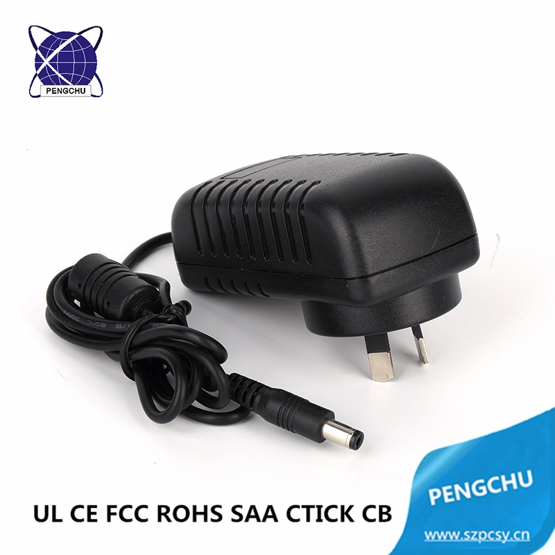 UL CE FCC RoHS SAA CB Wall Plug 12W 12V 1A AC to DC Switch Power Adapter