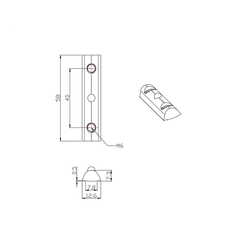 Mecanizado de acero de la serie 40 Fijaciones para 4080 Perfil de aluminio y la realización de la máquina de máscara