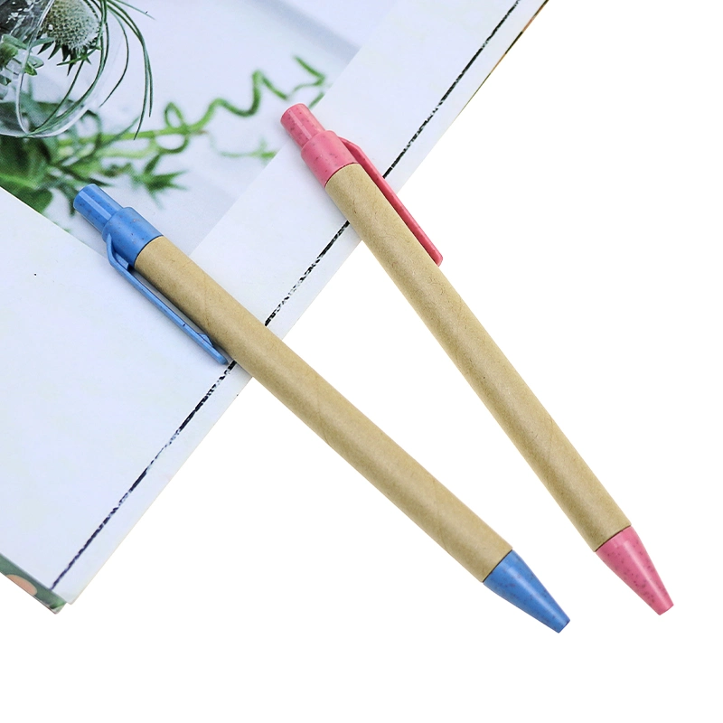 New Design Eco-Friendly Kraft Paper Pen with Custom Logo Printed