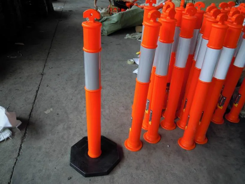 1100mm Plastic Car Parking Barries Warming Sign Post Cone Marker Post