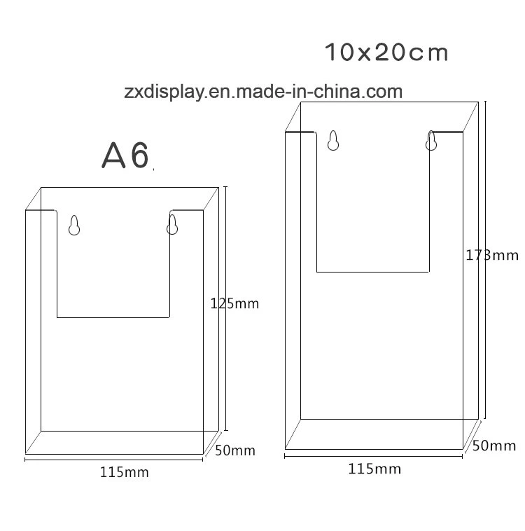 Wall Mount Acrylic Brochure Display Box Custom Magazine File Holder