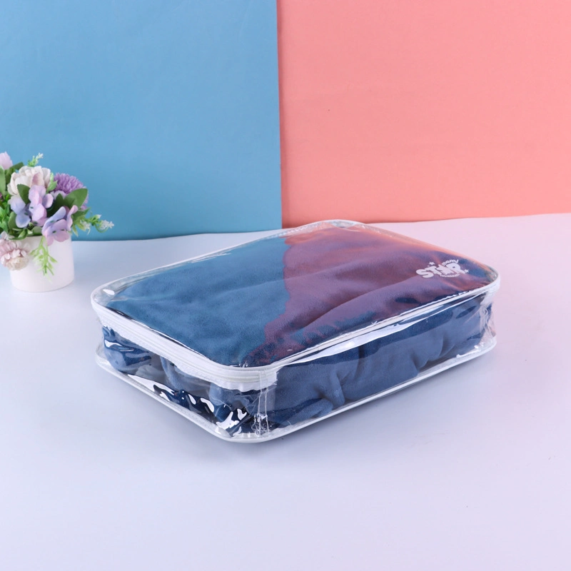 Custom Transparent Plastic PVC Zipper Bedding Pillow Quilt Bag with Handle