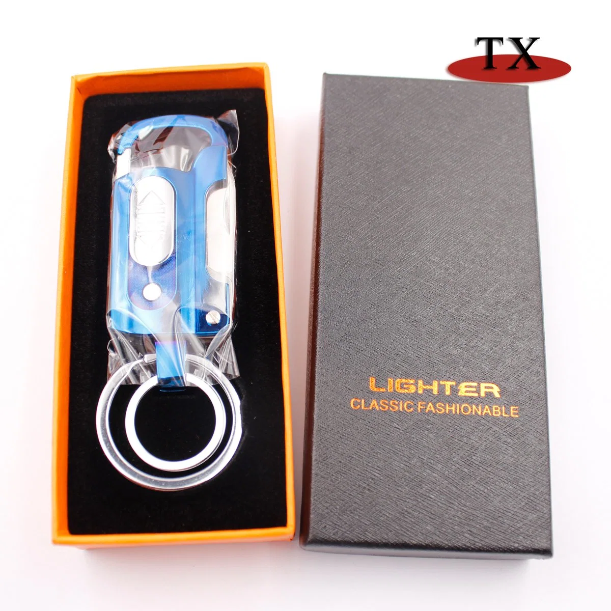 Multi-Function Keychain Rechargeable Lighter Knife Bottle Opener LED Light Lighter