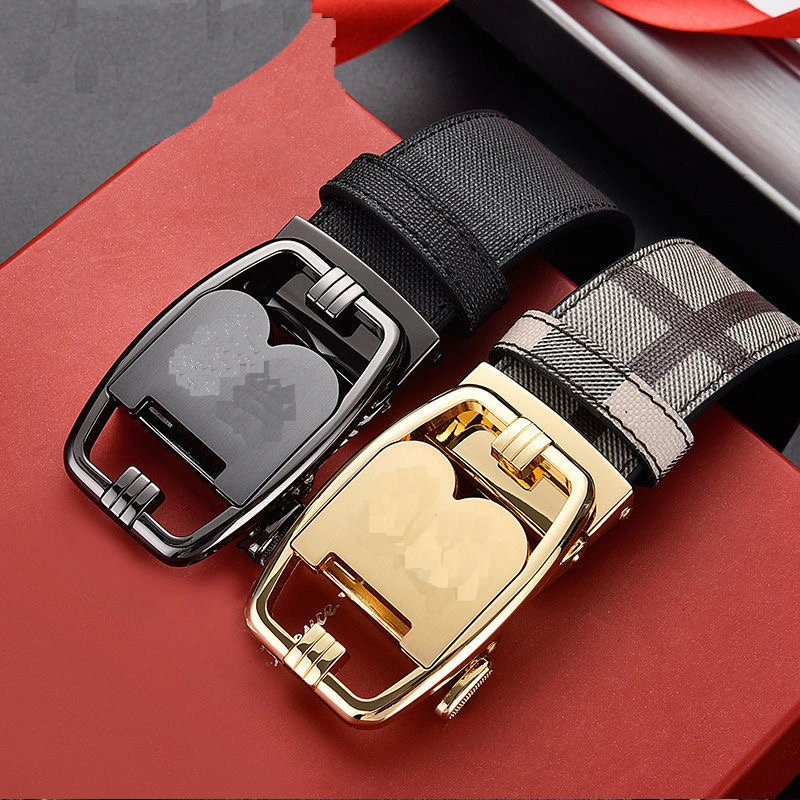 Custom Handmade Top Layer Cowhide Vintage Men Auto Buckles Full Grain Real Leather Belt Genuine Leather Belts for Men