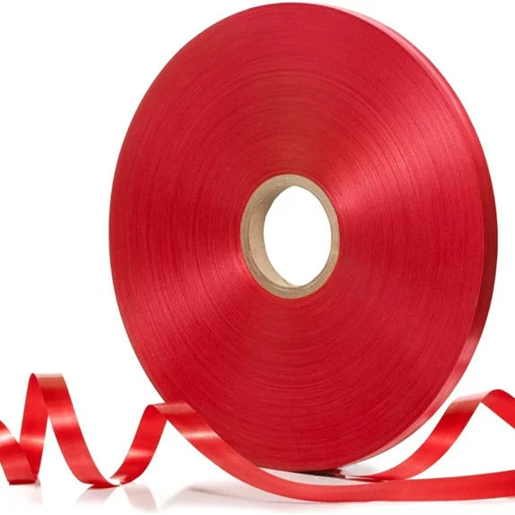 12mm*300m Red Ribbon Waterproof Jumbo Polypropylene Plastic Ribbon Rolls for Gift Wrapping Supplies