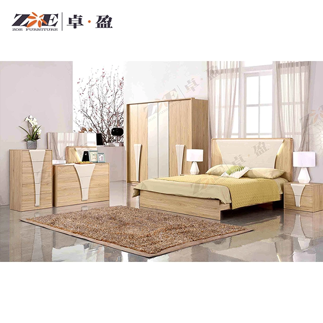 New Design Wooden Hotel Bedroom Set with LED Light