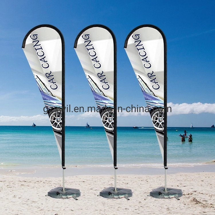 Printed Outdoor Fly Teardrop Flag Customized Beach Double Side Flag