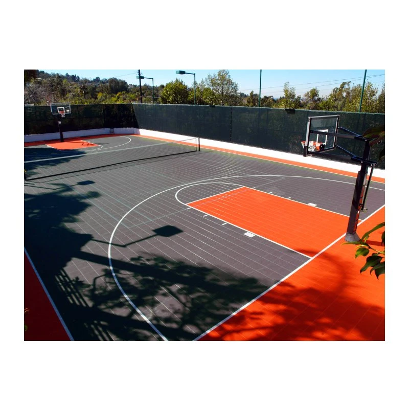 Suelo de cancha de baloncesto exterior con intercalado TPE modular impermeable multiuso