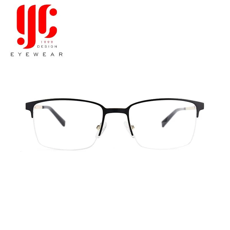 Simple Semi-Rimless Metal Optical Frame Anti Blue Light Reading Glasses