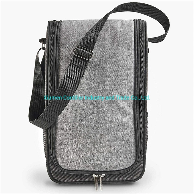 2 Bottle Wine Carrier Bag Portable Insulated Wine Tote Bag for Travel, Picnic, Leakproof Wine Cooler Bag