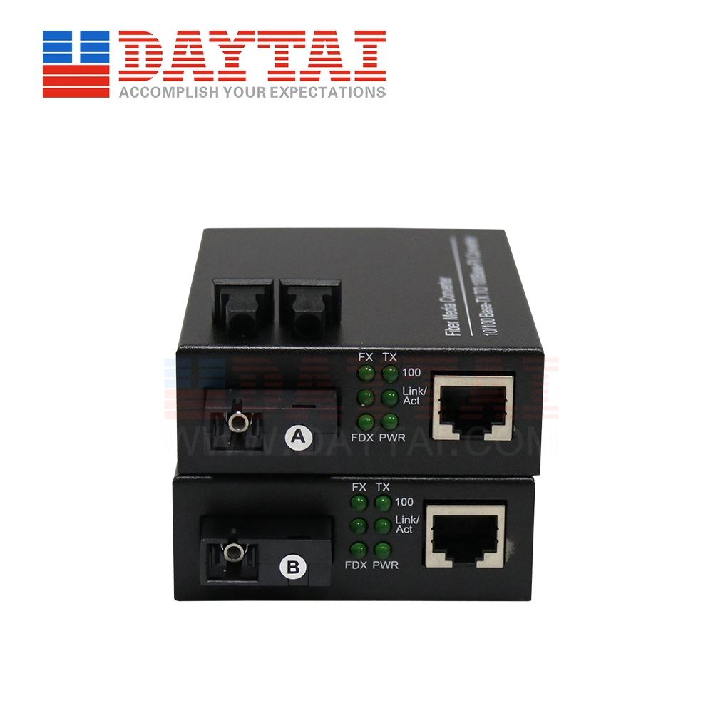 Ethernet 10/100m/1000m Fiber Optic Media Converter with Single Mode 10/100Mbps