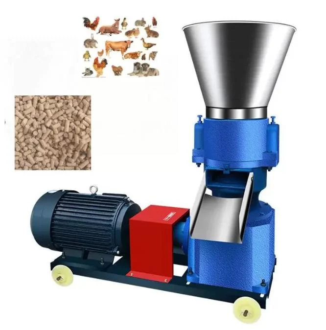 Whole Full Automatic Poultry Feed Wood Pellet Making Machine/Flat Die Granule Mill 100kg/Hr