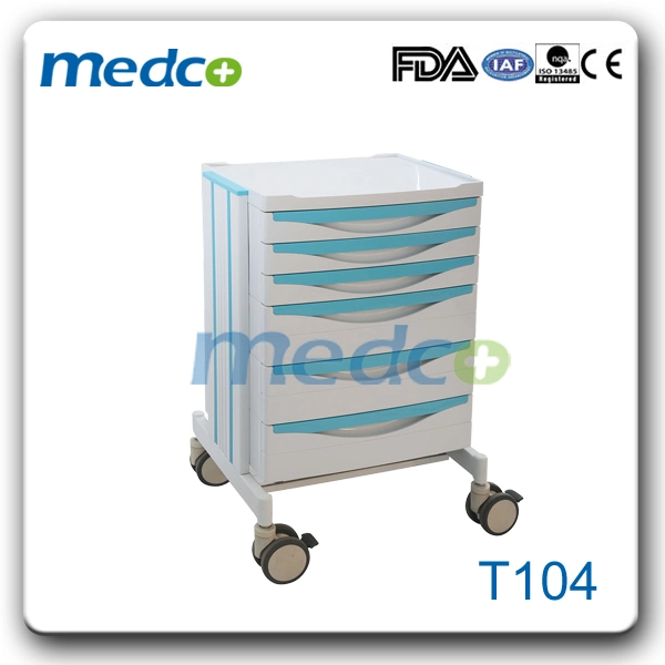 Medical ABS Plastic Anesthesia Hospital Hand Trolley with Grid