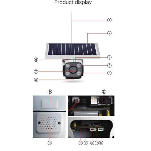 La luz solar de batería doble WiFi exterior impermeable de cámaras IP CCTV Seguridad App.