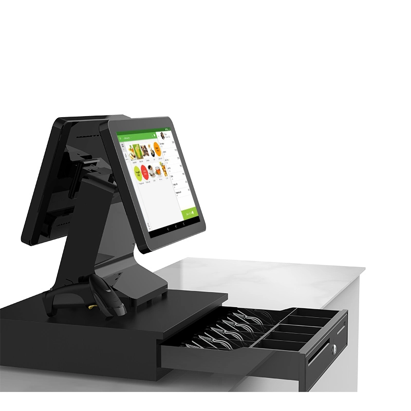 Dual 17-Inch Capacitive Touch Display J1900 POS Touch System Cash Register