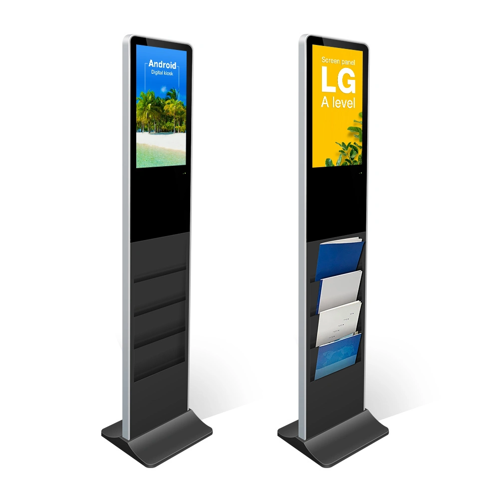 21.5 Inch Floor Stand Alone Multi Touch Interactive Displays Kiosk with Magazine