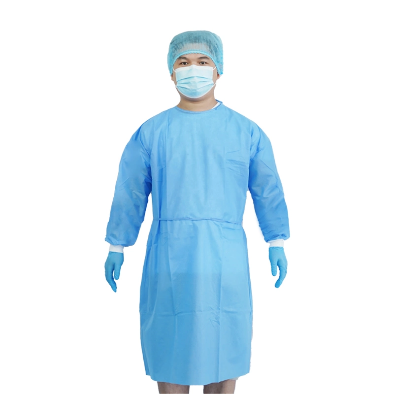 Dark Green Color Disposable Isolation Gown Lab Gown Fluid Resistant