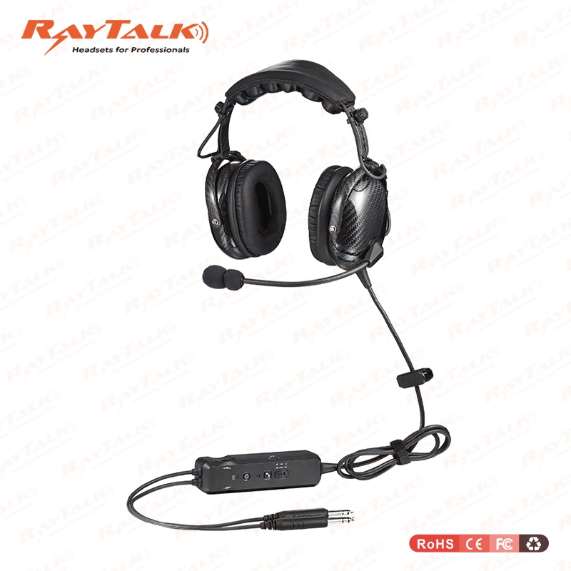 Noise Cancelling Carbon Fiber Aviation Headset with Bluetooth