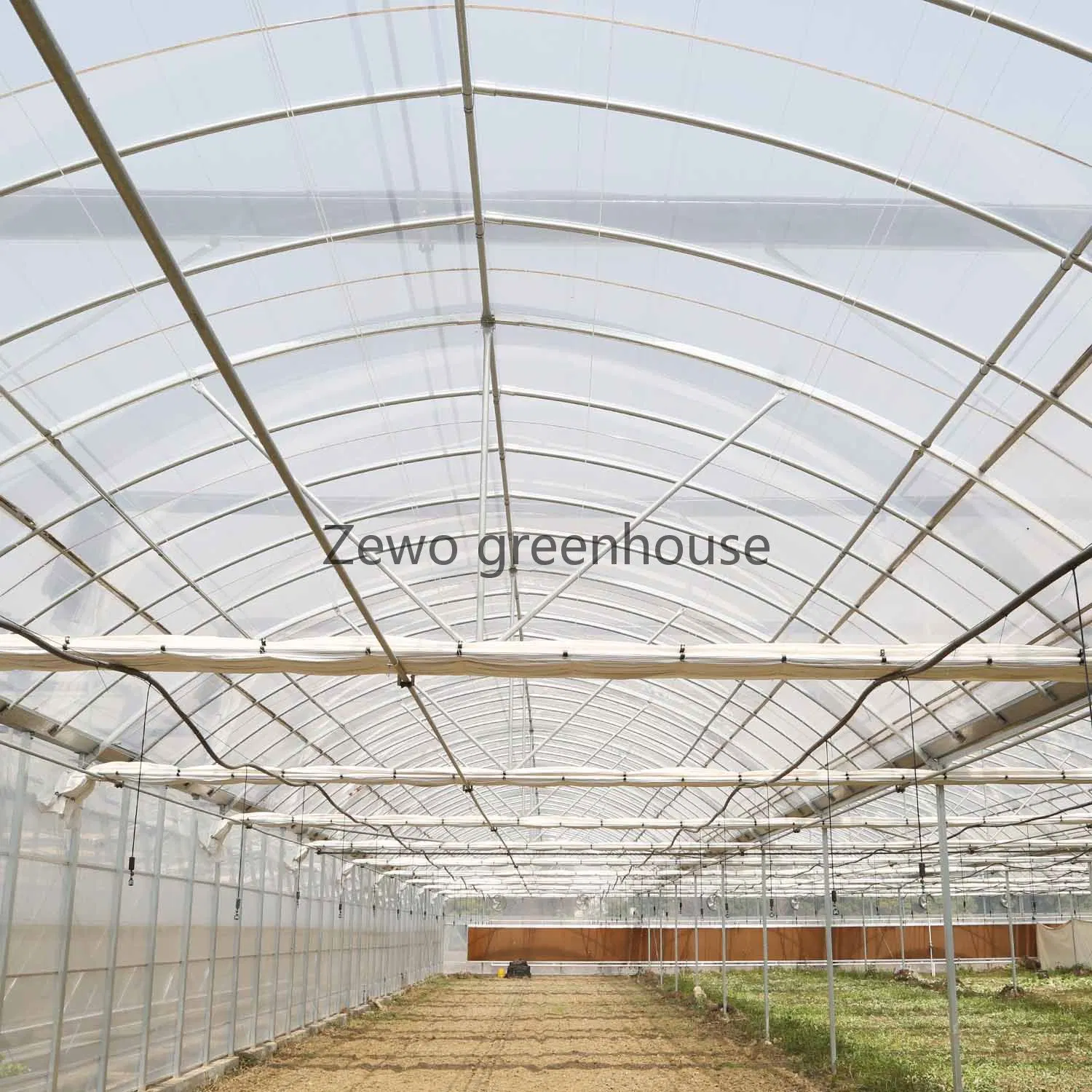 Span Plastic Film Greenhouse with Hydroponics System for Cucumber/Commercial Use