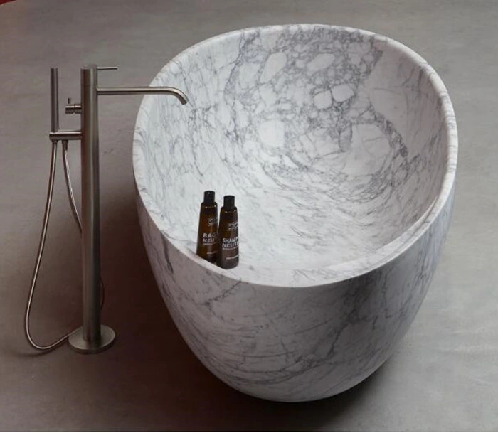 Hot sale Natural Stone Arabescato Marble Bathtub for Home Hotel Bathroom