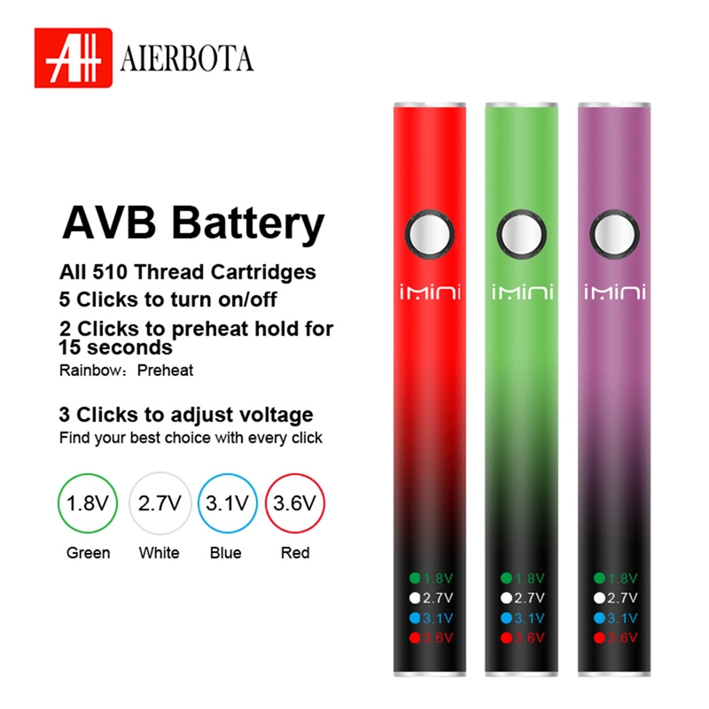 OEM Wholesale/Supplier Disposable/Chargeable Preheating Adjustable Voltage Vape Pen Mod Cartridge EGO Evod 510 Thread Button Battery with USB C Cable Charger