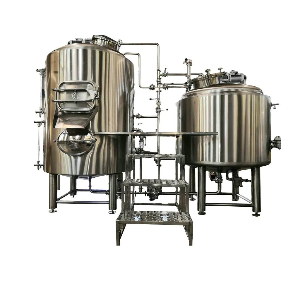 500L combinado de 2 vasos de vapor de Brewhouse Calefo de cerveza Microwery Brewing Equipment