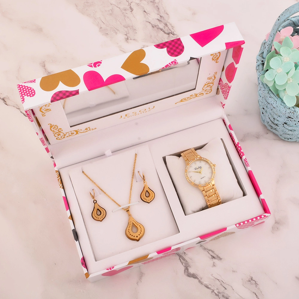 Mother's Day Gift Set with Metal Jewelry Set and Watch