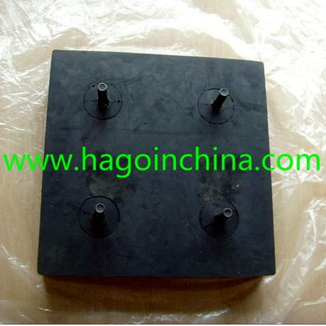 Custom Heavy Duty Molded Big Rubber Block Bumper Base with Bolt Embedded in for Machines