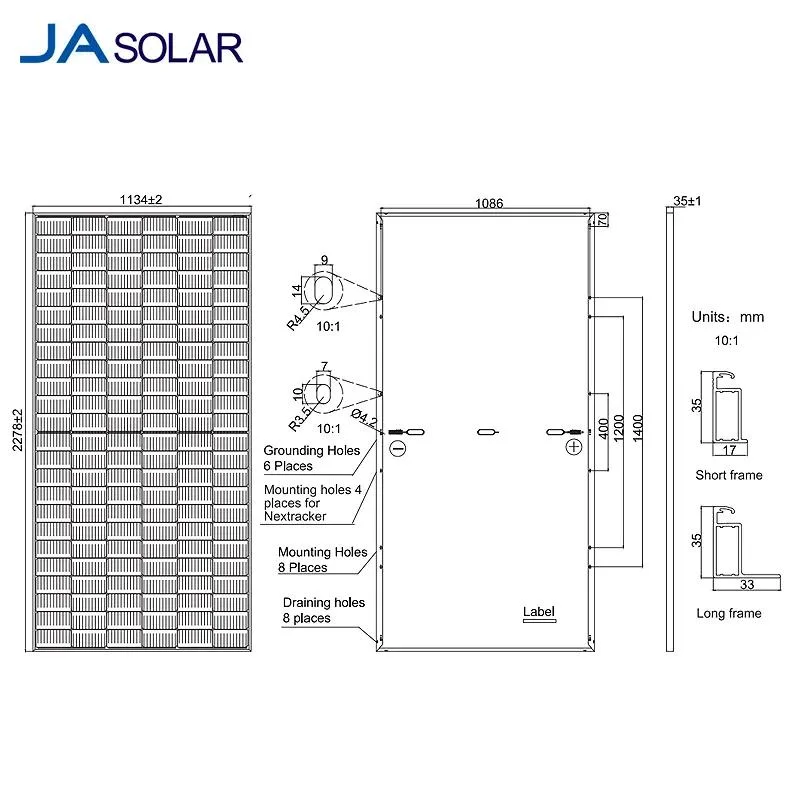 Ja Solar 525W 540W 550W Bifacial Mono Perc Half Cell High Power Industrial Solar Panel