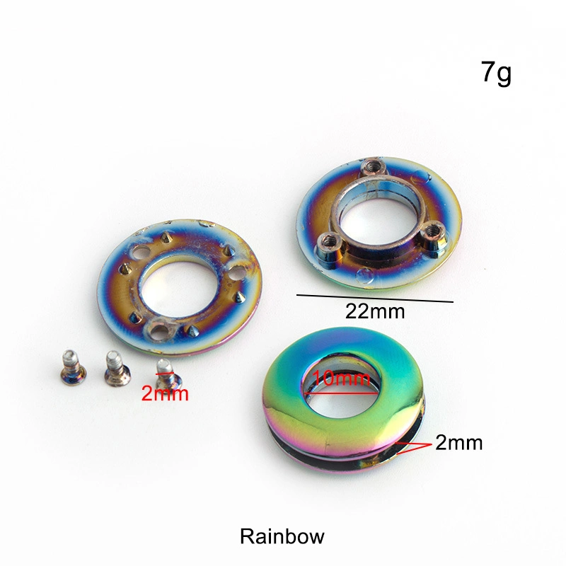 Fashion Rainbow Oval Round Shape Eyelets for Jeans/Jacket/Bags Metal Accessories