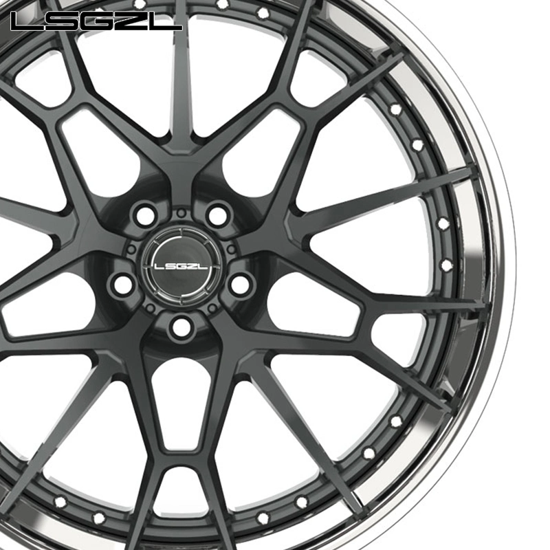 Lsgzl usine Custom car 3 pièces jantes en alliage forgé 5X114.3 Moyeu de roues de réplica 6X139.7