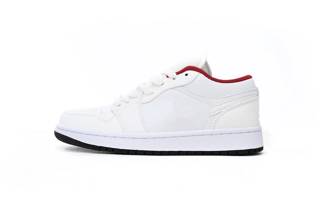  Full White and Red Replica 1st Generation Low-Cut Shoes