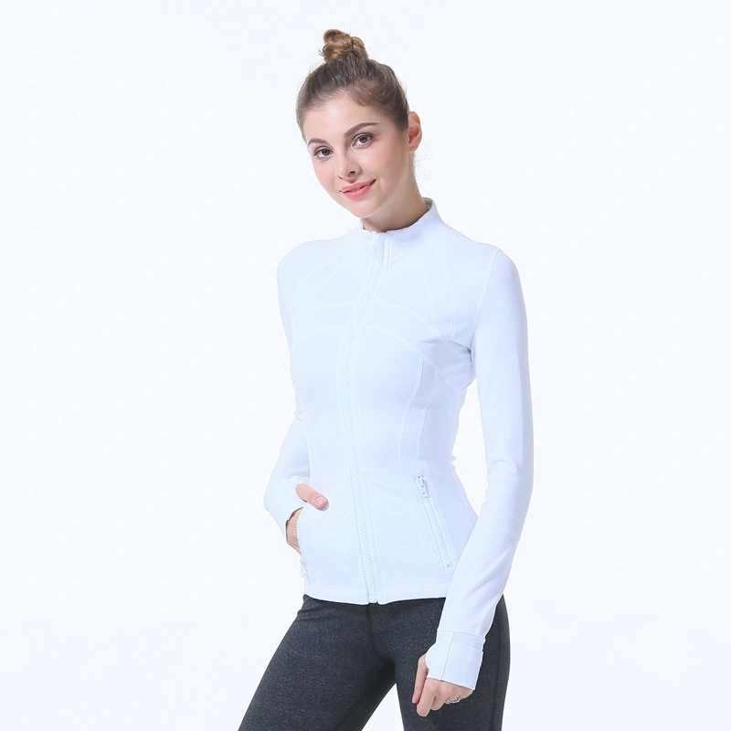 Lulu Zip Long Sleeve Yoga Jacket Plus Size Sports Yoga Tops Women&prime; S Running Coat Workout Wear Gym Fitness Sports Casual Wear