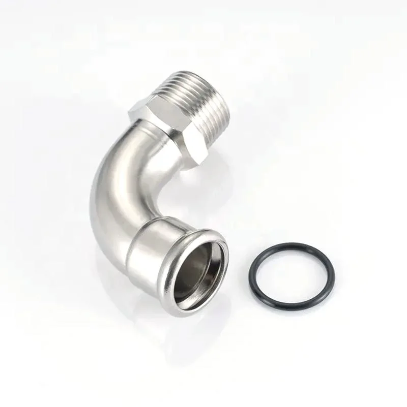 SS304 90 Degree Elbow Press Fittings with Male Thread