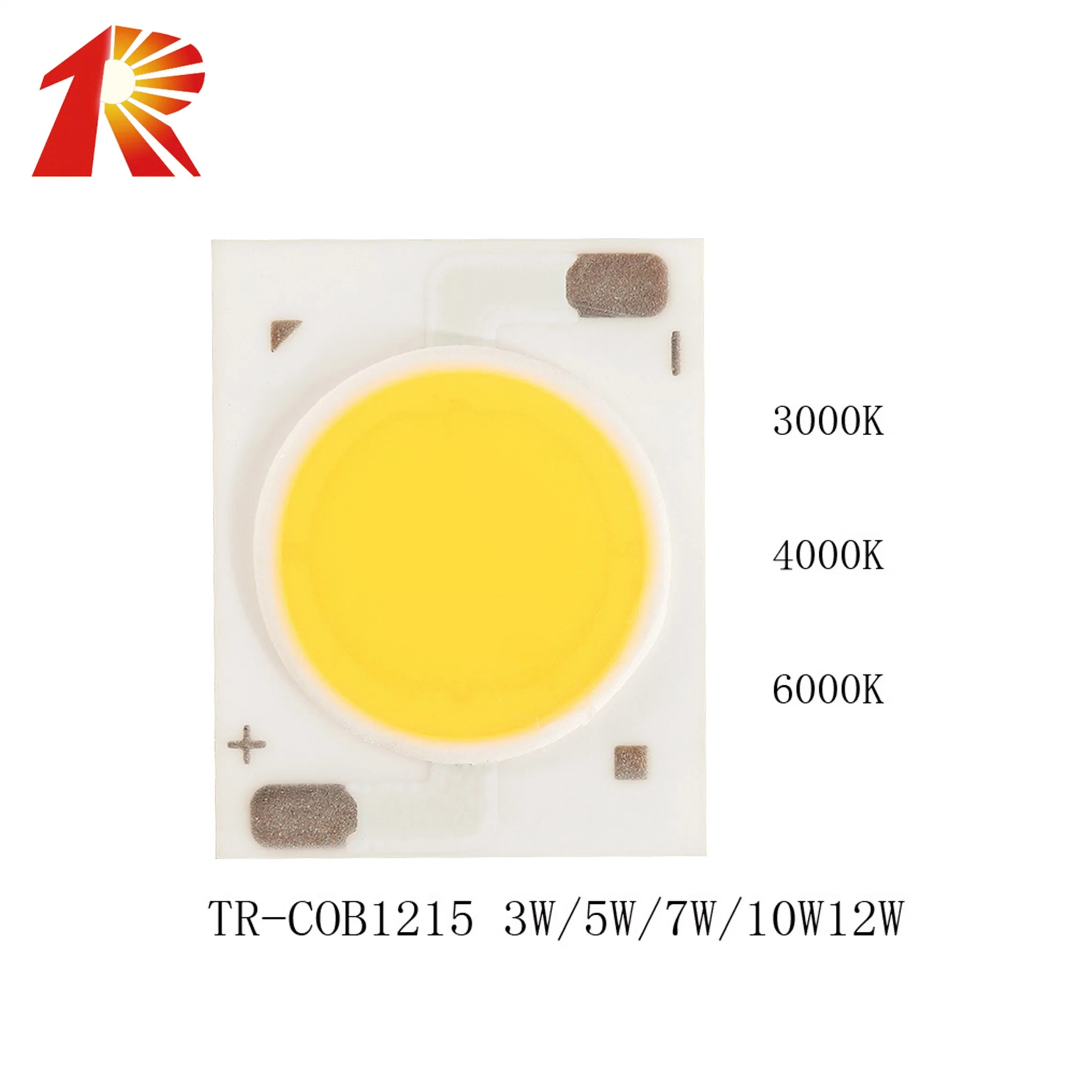 1215 300 mA COB LED Chip 5 W, 12 W, 15 W, luz 2700/3000/4000/6000K