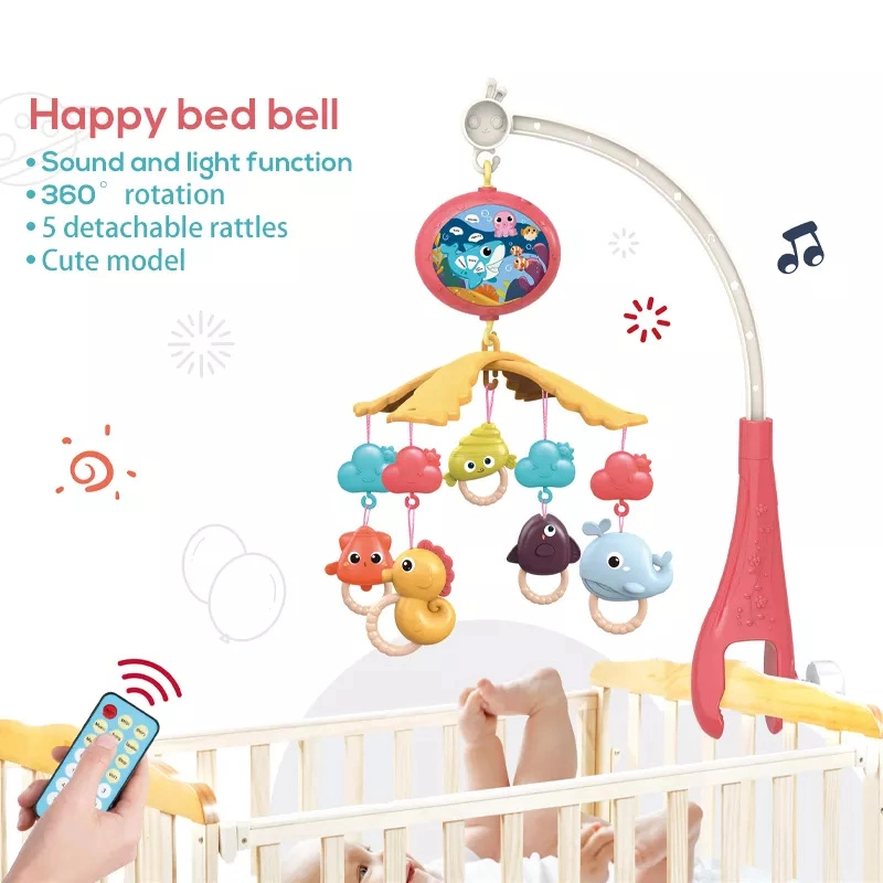 Telecomando portátil para bebé - música do sino da cama de bebé com música de bebé Móbile de berço com brinquedos para o projetor