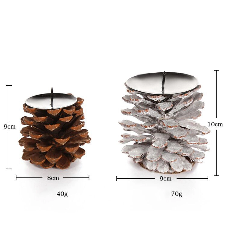 Creative Handmade Christmas Candlestick Natural Home DIY Decor Pinecone Candle Holder