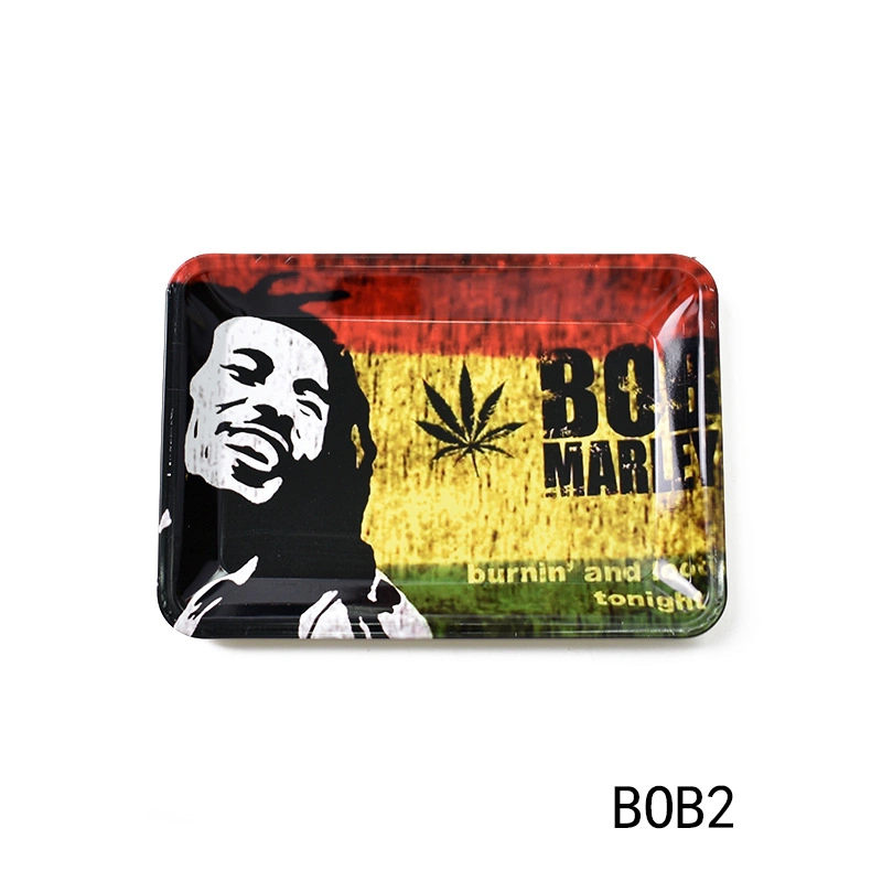 Hot Sale Low MOQ Tin Tobacco Cigarette Smoking Cookies Cool Weed Trays Custom Small Size Mini Plain Rolling Tray