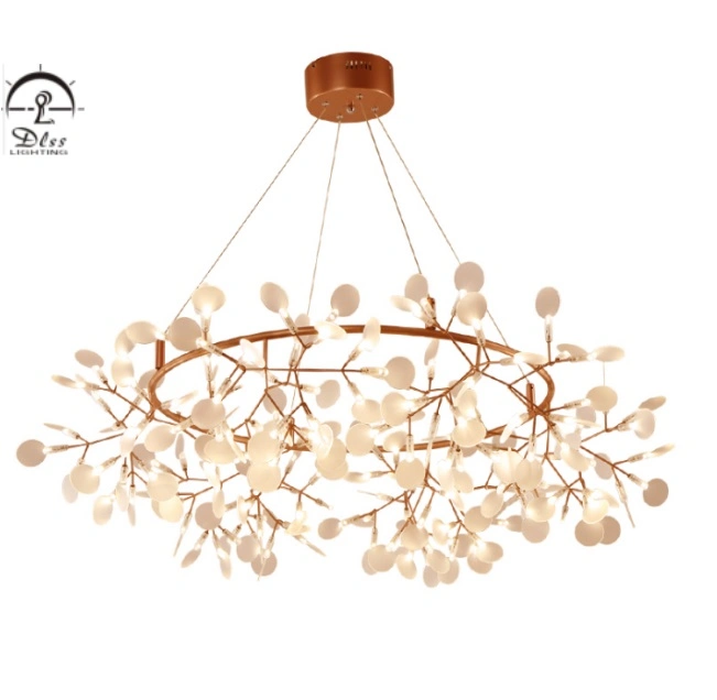 Iluminação de teto de plantas moderna decoração doméstica Firefllies Pingent Lamp LED Lustre claro