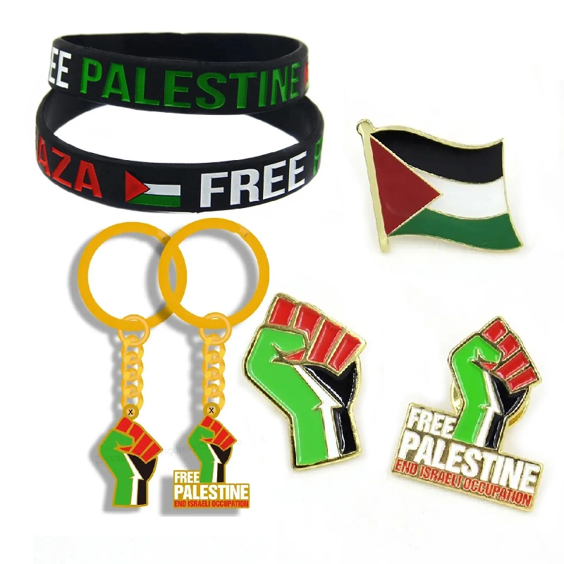 Factory Custom Save Gaza Free Shape Round Logo Soft Hard Enamel Badge Country Flag Lapel Pin Palestinian Decorations Souvenirs Palestine Pin