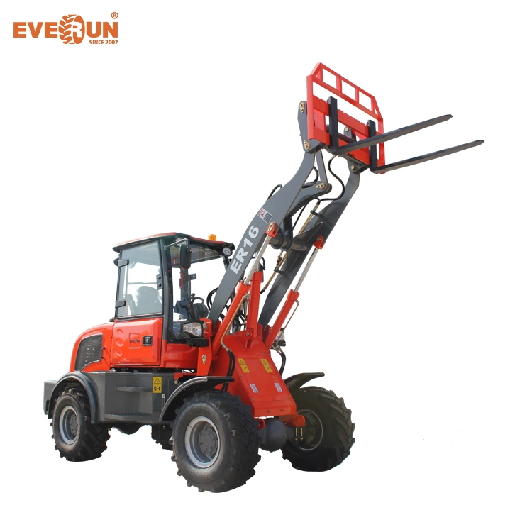 Everun Ce 1.6ton Er16 Mini Wheel Loader with Ce for Construction