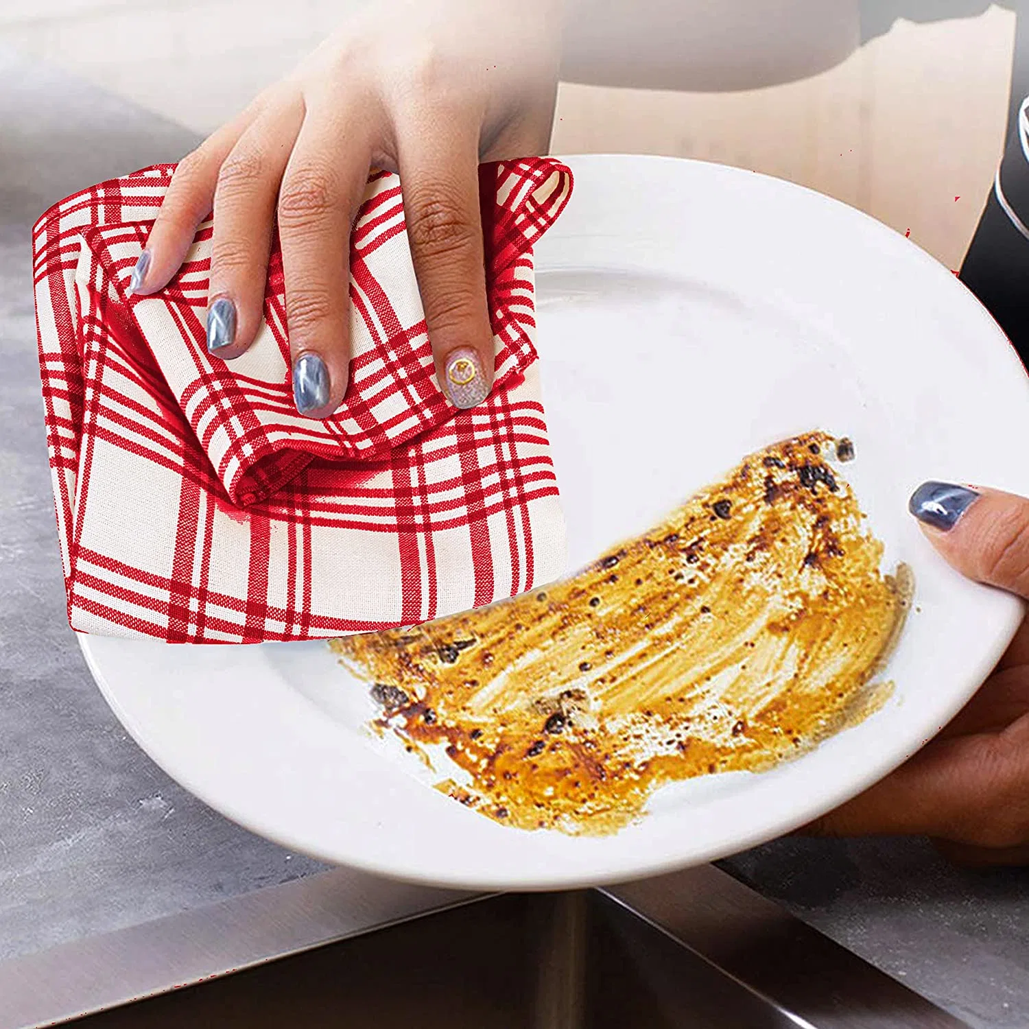 Absorbente de suaves de la tabla de secado rápido y ropa de cama Toallas Plato de Cocina