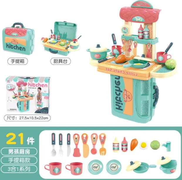 China Wholesale Pretend Play Cooking Trolley Set Kitchen Furniture Toys