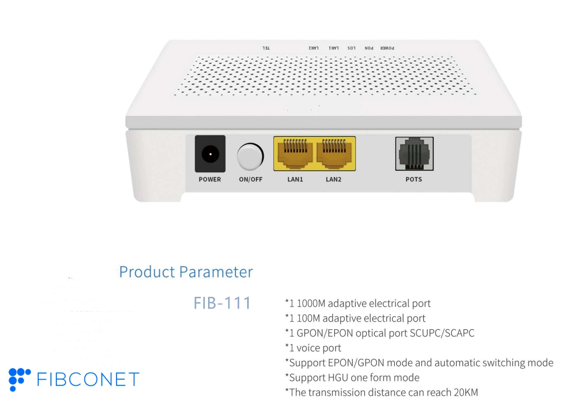 FTTH Fttr GPON Epon Xpon ONU Equipement X110 X111 fibre Optic Ont et Industrial PoE Xpon ONU