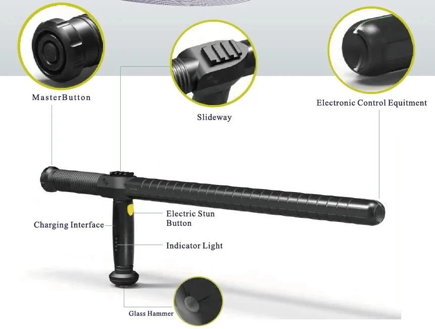 T-Type Police Stun Baton Electric Shock Law Enforcement Equipment