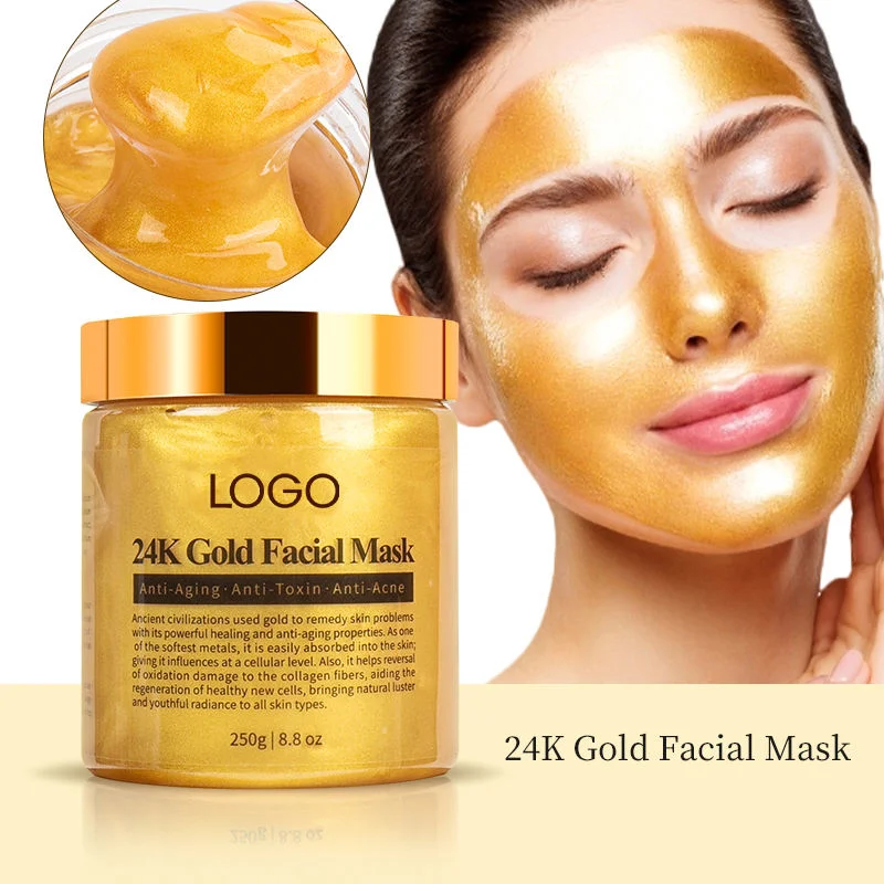 Masque de blanchiment hydratant au collagène hydrogénoise 24K Gold