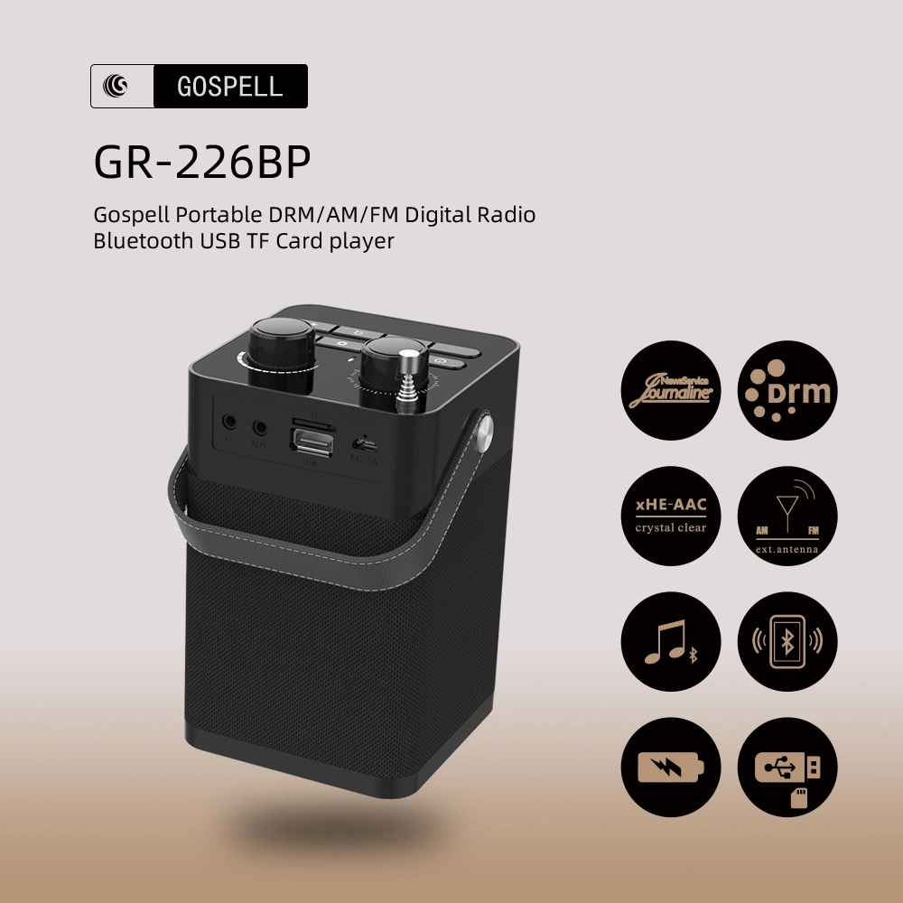 GR-226bp Tragbarer DRM/am/FM Radio Bluetooth kleiner digitaler Empfänger zur Sendersuche