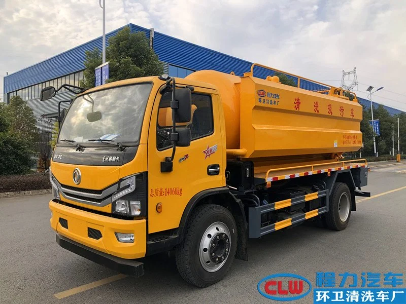 Dongfeng Factory Directly Sale Vacuum Sewage Suction Truck 10, 000-12000 Liters Septic Tanker Sewer Cleaning Sludge Tank Fecal Waste Sewage Suction Truck